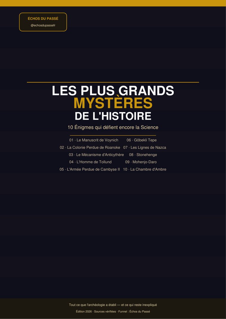 Couverture de l'ebook Les Plus Grands Mystères de l'Histoire — Échos du Passé